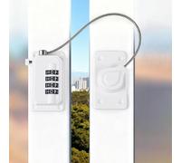 Gexuamz 2 Piezas Cerradura con Combinación para Nevera, Candado con Adhesivo y Tornillos - Bloqueo para Puertas, Armarios, Ventanas sin Llaves, Acero Inoxidable Blanco