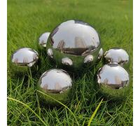 Gexuamz espejo de jardín de acero inoxidable pulido, bolas huecas surtidas plateadas - Reflejante para estanque, decoración mini estanque, 50/100 mm