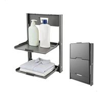 gexuamz Estanteria Pared Plegable, Baldas Flotantes Sin Taladro, Estante Flotante Fijación con Ventosa, Estanterias Almacenaje Metal para Baño, Salón, Dormitorio, Cocina, Lavandería, Garaje