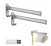 gexuamz Perchero Plegable Pared, 2 Piezas Tendederos Plegables con Gancho, 30cm Colgador Ropa Pequeño, Perchas Plegables de Aluminio, Clothes Drying Rack para Balcon, Lavandería, Baño, Dormitorio