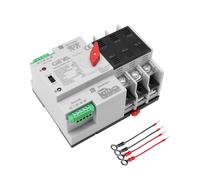 GEYA Mini ATS Interruptor de Transferencia Automático/Manual,interruptor automático de doble energía solar con protección contra sobretensión y subtensión 50/60Hz Red a Generador CA(3 Polos 63A 220V)