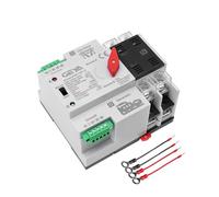 GEYA Mini ATS Interruptor de Transferencia Automático/Manual,interruptor automático de doble energía solar con protección contra sobretensión y subtensión 50/60Hz Red a Generador CA(2 Polos 63A 220V)