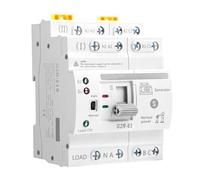 GEYA Mini ATS Interruptor de Transferencia de Doble Alimentación Automático y Manual,Protección contra Sobretensión y Subtensión,Interruptor Automático Solar,Montaje en Carril DIN (4P-40A,CA220V)