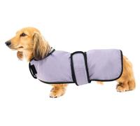 Geyecete-Chubasquero Ajustable Ligera para Perro Salchicha ,Impermeable Chaqueta con Correas Reflectantes y Agujero para arnés, Dachshund-Morado-S