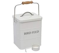 Geyecete-Contenedor para Semillas para pájaros,Acero Carbono Revestido,Frasco de Comida para Mascotas,Recipiente hermético para Almacenamiento de Alimentos para pájaros-Blanco
