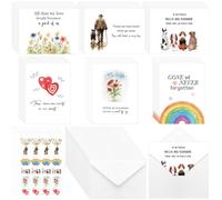 Geyoga 36 juegos de tarjetas de condolencias por pérdida de mascotas con sobres, tarjetas de condolencias para perros, 4 hojas de calcomanías, tarjeta de condolencias para perros, tarjeta de duelo