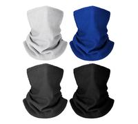 Geyoga 4 Calentadores de Cuello de Capilla de Invierno para Niños Bragas de Cabeza de Vellón (Gris, Azul Real, Negro)