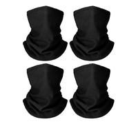 Geyoga 4 Calentadores de Cuello para Niños Bragas de Cabeza de Vellón(Negro,5-10 años)