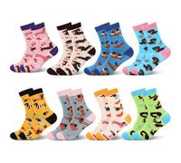 Geyoga 8 Pares Calcetines de Perro Salchicha de Algodón Divertidos Coloridos para Mujer Navidad Cumpleaños Amantes de Perros