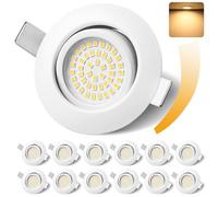 GeyouLux Downlight LED Techo Empotrable Regulable Blanco Cálido 3000K Blanco 12 Pack