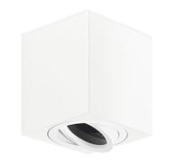 GeyouLux Faretto GU10 da Soffitto Bianco, 80x84mm Faretto da Superficie Quadrato, Orientabile 30°, Plafoniera 230V con Attacco GU10, Spot in Alluminio, Senza Lampadina, 1 Pezzo