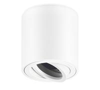 GeyouLux Faretto GU10 da Soffitto Bianco, Ø80x84mm Faretto da Superficie Rotondo, Orientabile 30°, Plafoniera 230V con Attacco GU10, Spot in Alluminio, Senza Lampadina, 1 Pezzo