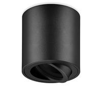 GeyouLux Faretto GU10 da Soffitto Nero, Ø80x84mm Faretto da Superficie Rotondo, Orientabile 30°, Plafoniera 230V con Attacco GU10, Spot in Alluminio, Senza Lampadina, 1 Pezzo