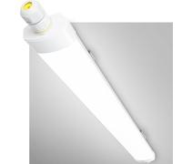 GeyouLux Fluorescente LED 60cm Plafon, 20W 2520lm 5000K IP65 Estanca Tubo, Sin Parpadeos Pantalla LED, Con Cable de Puesta a Tierra y Conexión en Serie, 96 LEDs para Taller Garaje Cocina, Blanco