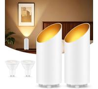 GeyouLux LED uplight spotlight lámpara de pie de aluminio IP44 resistente al agua 6W 600LM, lámpara de pie con interruptor de pie, incl. GU10 lámpara 2700K blanco cálido set de 2 blanco