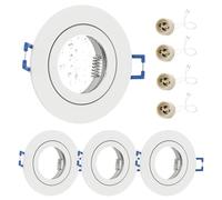 GeyouLux Marco Foco Empotrable Blanco Incl. GU10 Zócalo IP44 Ojos de buey led para techo Aluminio Downlight led techo empotrable Para 50MM MR16 Lámparas O Halógena Baño Sala Cocina, 4 Pack, 68mm