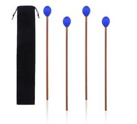 Geytetqi 2 pares de mazos de marimba azules, juego profesional de marimba con mazos de hilo y mango de abedul, mazos duros medianos, ideales para marimba, xilófono, vibráfono, instrumentos de