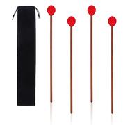 Geytetqi 2 pares de mazos de marimba rojos, juego profesional de marimba con mazos de hilo y mango de abedul, mazos duros medianos, ideales para marimba, xilófono, vibráfono, instrumentos de percusión