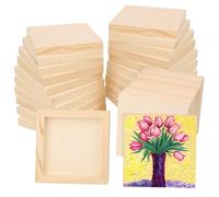 Geytetqi Paquete de 30 tableros cuadrados de madera de 6 x 6 pulgadas, tableros de lona de madera sin terminar para pintar, paneles cuadrados de madera para pintar lienzo, proyectos de bricolaje,