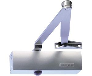 Geze 101792 TS 1500 - Cierrapuertas (sin raíles deslizantes, ancho de las aspas 1100 mm), color plateado