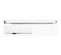 Geze Cierrapuertas TS 5000 blanco con riel deslizante y placa de montaje EN 2-6 para puertas de una sola hoja de hasta 1400 mm de ancho con amortiguación de apertura, fuerza de cierre ajustable - 28,7