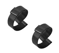 GEZHUCAO Correas de Reloj Para Mujer - Paquete de 2 Correas de Malla Deportiva Para Reloj Inteligente Acero Inoxidable Tamaño10MM 12MM 14MM 16MM 17MM 18MM 19MM 20MM 21MM 22MM(Noir,19MM)