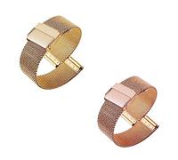 GEZHUCAO Correas de Reloj Para Mujer - Paquete de 2 Correas de Malla Deportiva Para Reloj Inteligente Acero Inoxidable Tamaño10MM 12MM 14MM 16MM 17MM 18MM 19MM 20MM 21MM 22MM(Gold+Rose Gold,12MM)