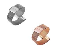 GEZHUCAO Correas de Reloj Para Mujer - Paquete de 2 Correas de Malla Deportiva Para Reloj Inteligente Acero Inoxidable Tamaño10MM 12MM 14MM 16MM 17MM 18MM 19MM 20MM 21MM 22MM(Silver+Rose Gold,21MM)