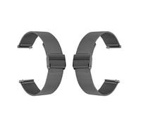 GEZHUCAO Paquete de 2 Correas para Reloj Inteligente, 10 12 14 16 17 18 19 20 21 22MM Malla Milanesa de Acero Inoxidable Liberación Rápida para Hombres Y Mujeres(Noir,22MM)