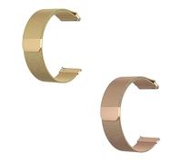 GEZHUCAO Paquete de 2 correas para reloj inteligente 10 12 14 16 18 20 22 24MM Cierre magnético - Correa malla acero inoxidable - Adecuada para 98 relojes(Gold+Rose Gold,24MM)