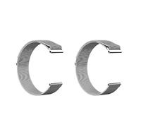 GEZHUCAO Paquete de 2 Correas para Reloj Inteligente Con Cierre Magnético 10MM 12MM 14MM 16MM 18MM 20MM 22MM 24MM Pulsera de Acero Inoxidable para Hombres Y Mujeres(Silver,10MM)