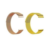 GEZHUCAO Paquete de 2 Correas para Reloj Inteligente Con Cierre Magnético 10MM 12MM 14MM 16MM 18MM 20MM 22MM 24MM Pulsera de Acero Inoxidable para Hombres Y Mujeres(Gold+Rose Gold,10MM)