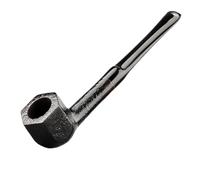 GEZHUCAO Pipa De Fumar De Madera De Brezo Estilo Antiguo, Pipa De Tabaco Tallada A Mano Diseño De Mango Recto Adecuada Para Filtro De 3mm Regalo Para Abuelo, Esposo, Amigo, Coleccionista(Noir)