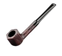 GEZHUCAO Pipa De Fumar De Madera De Brezo Estilo Antiguo, Pipa De Tabaco Tallada A Mano Diseño De Mango Recto Adecuada Para Filtro De 3mm Regalo Para Abuelo, Esposo, Amigo, Coleccionista(Brown)