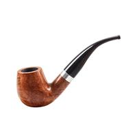 GEZHUCAO Pipa De Tabaco De Brezo Natural De Lujo, 100 Años De Tradición Pipa Para Fumar - 36 Pasos De Fabricación Artesanal Caña Curva - Regalo Para Principiantes(Yellow)