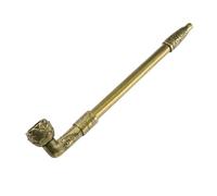 GEZHUCAO Pipa De Tabaco De Latón Retro, Pipa Portátil Para Fumar - Historia Y Cultura Centenarias - Mango Recto - Regalo Para Abuelo, Esposo, Amigo, Coleccionista O Principiante(15CM)