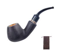 GEZHUCAO Pipa De Tabaco De Madera De Ébano Tallada A Mano Pipa De Fumar 3 En 1 Personalizable Compatible Con Filtro De 9 Mm Regalo Para Abuelo, Esposo, Amigo, Coleccionista O Principiante(Brown)