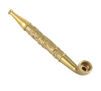 GEZHUCAO Pipa De Tabaco De Metal 2 En 1， Diseño De Dragón En Relieve Personalizable- Pipa De Fumar Portátil- Regalos Para San Valentín, Día Del Padre, Acción De Gracias, Navidad Y Pascua(Gold)
