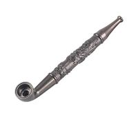 GEZHUCAO Pipa De Tabaco De Metal Creativa, Pipa De Fumar Multifuncional 2 En 1 - Mango Recto - Limpieza En Ciclo Extraíble - Regalo Para Abuelo, Esposo, Amigo, Coleccionista O Principiante(Gunmetal)