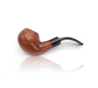 GEZHUCAO Pipa De Tabaco De Peral Con Flor Tallada A Mano, Pipa De Fumar Ligera Y Portátil- Caña Curva- Desmontable Para Limpieza- Regalo Para Abuelo, Esposo, Amigo, Coleccionista O Principiante(C)