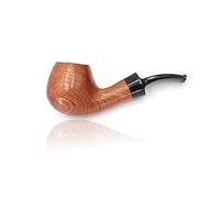 GEZHUCAO Pipa De Tabaco De Peral Con Flor Tallada A Mano, Pipa De Fumar Ligera Y Portátil- Caña Curva- Desmontable Para Limpieza- Regalo Para Abuelo, Esposo, Amigo, Coleccionista O Principiante(A)