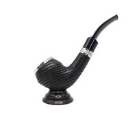 GEZHUCAO Pipas De Tabaco De Madera De Roble Negras， Pipa De Fumar Con Diseño De Carbonización- Vástago Curvo Hecho A Mano- Regalo Para Abuelo, Esposo, Amigo, Coleccionista O Principiante