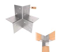 GeZu Impex Conector de Esquina para Pérgola 121x121 Galvanizado en Caliente Soporte de Conexión de Esquina de 3 Vías para Gazebo y Pérgola de Madera