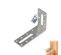 GeZu Impex Soporte de Ángulo Ajustable 80 x 50 x 30 mm Set de 18 Escuadra en L Ranurada Galvanizada Ángulo de Fijación Ajustable Refuerzos de Esquina a 90 Grados Conector de Madera