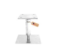 GeZu Impex Soporte de Poste Ajustable 80 x 80 mm Electrochapado con Ajuste de Altura Base Elevada