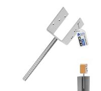 GeZu Impex Soporte de Poste U 121 x 300 mm Conjunto de 16 Zapatas de Soporte para Cercas Galvanizado en Caliente