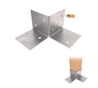 GeZu Impex Soporte de Suelo Pérgola 91 x 91 mm Galvanizado en Caliente Kit de Pérgola de Madera Placas de Suelo Fijación al Suelo Soporte de Piso Conector de Poste Soporte Para Pérgola Angulado