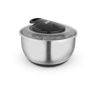 GF847071 Good Food en asociación con Tower - Centrifugador de ensalada con cesta extraíble, cable de fácil extracción, botón de parada y base antideslizante, 5 litros, acero inoxidable, plateado