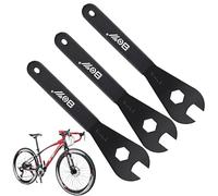 Gfamous 3 piezas Llave de Conos Bicicleta, Llave de Cono de Acero Al,Llave Eje Pedalier para Bicicleta, Llave de cono,Juego de Llaves Cónicas para Bicicleta(17, 18, 19 mm, negro)