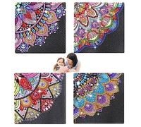 Gfamous Marcapáginas de pintura de diamante 5D,pintura de diamantes,esquina,marcapáginas de pintura de diamantes,libro de manualidades,mandala,protección de esquinas,amantes de libros,regalos
